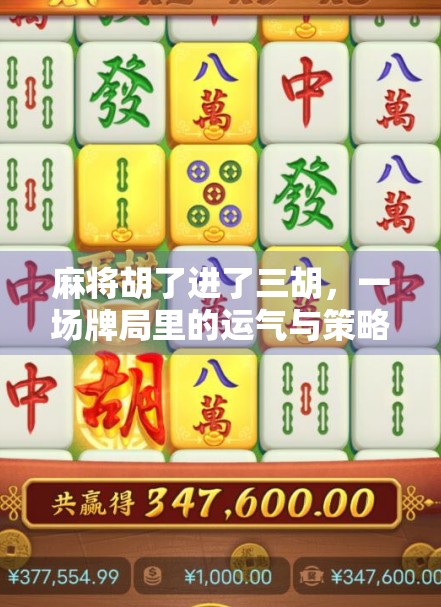 麻将胡了进了三胡，一场牌局里的运气与策略博弈